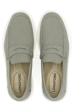 Uomo LONGFORD Mocassini Grigi Con Suola Bianca C53086