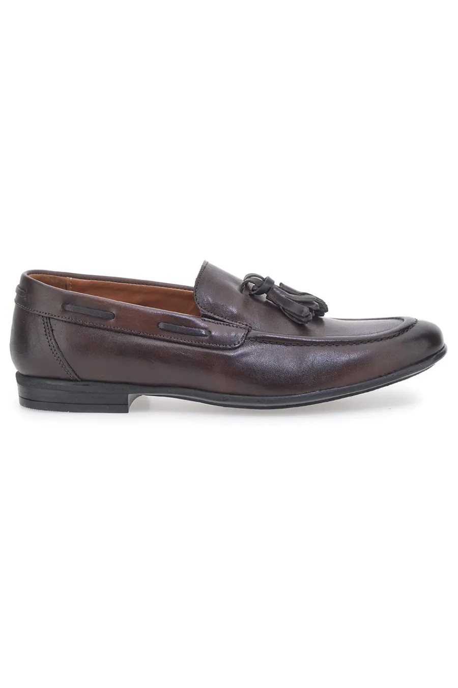 Uomo PITTARELLO Mocassini Marroni in Pelle Con Nappine Made in Italy 071