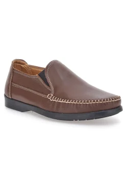 Uomo JERPOINT Mocassini Marroni In Vera Pelle Made In Italy 2020