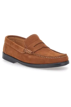 Uomo JERPOINT Mocassini Marroni In Vera Pelle Made In Italy 102