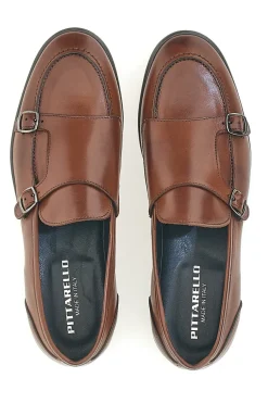 Uomo PITTARELLO Mocassini Marroni In Vera Pelle Made In Italy 2371