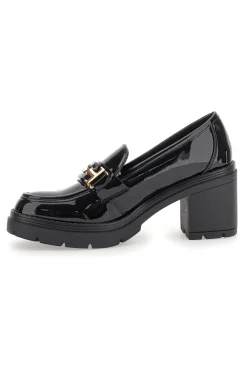 THE FIRST Mocassini Neri Con Tacco 475 Outlet