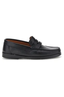 Uomo JERPOINT Mocassini neri in pelle design classico 102