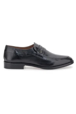 Uomo CLAREMORRIS Mocassini Neri In Vera Pelle 653