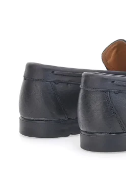Uomo JERPOINT Mocassini Neri In Vera Pelle Made In Italy 07