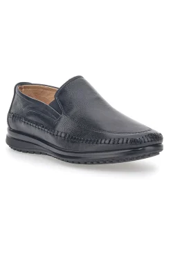 Uomo LONGFORD Mocassini Neri In Vera Pelle Made In Italy 2026