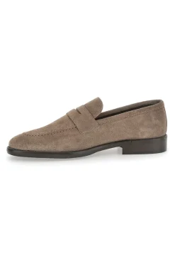 Uomo PITTARELLO PLUS Mocassini Taupe In Vera Pelle Scamosciata 66