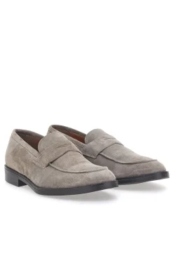 Uomo PITTARELLO Mocassini Tortora in Pelle Suede Made in Italy 0730