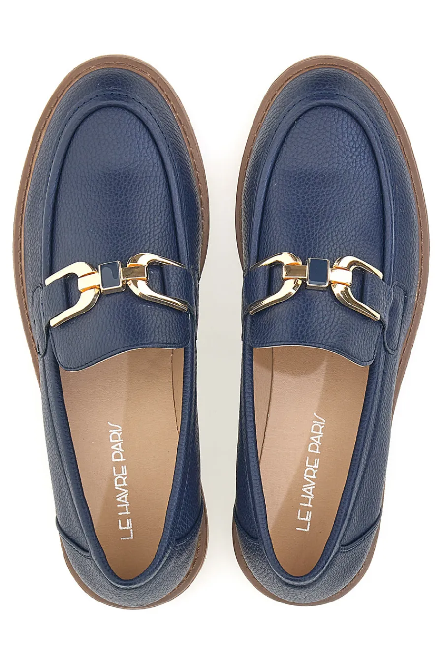 LE HAVRE PARIS Mocassino Blu con Catenella Oro 1134