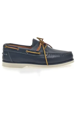 Uomo LONGFORD Mocassino in Stile Barca Vera Pelle Blu 10