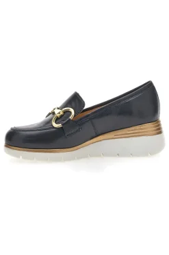 PITTARELLO CLASS Mocassino in Vera Pelle blu con dettaglio 5090 BLUE Outlet