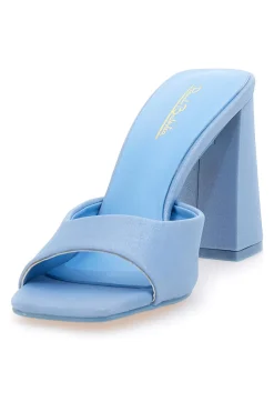 RENATO BALESTRA Mule con tacco largo azzurro 67305 New