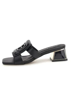 LAURA BIAGIOTTI Mules nere con tacco basso e fascia decorativa 9730 NERO Clearance