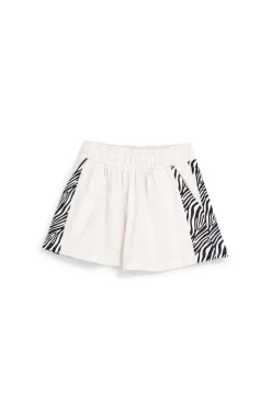 PITT KIDS Pantaloncini beige con inserti fantasia zebrata PT-G-SH-9037