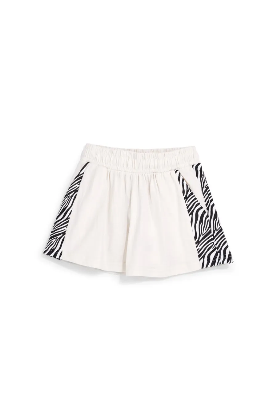 PITT KIDS Pantaloncini beige con inserti fantasia zebrata PT-G-SH-9037