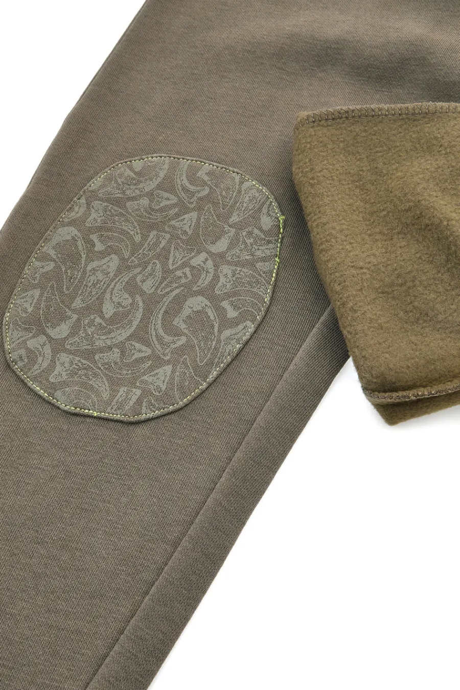 PITT KIDS Pantaloni jogger verde militare con rinforzi ricamati PT-KP-00