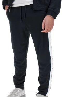 Uomo SKECHERS Pantaoni Neri Con Fasce aterai Bianche Preier Track Pant