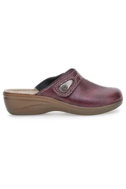 INBLU Pantofola bordeaux anatomica con cuciture a vista 80LY BORDO'
