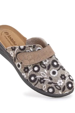 Donna INBLU Pantofola fantasia floreale con chiusura a strappo e sottopiede anatomico 15OD