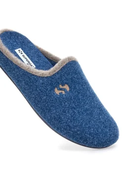 Uomo SUPERGA Pantofole blu in feltro con profilo a contrasto S10S225