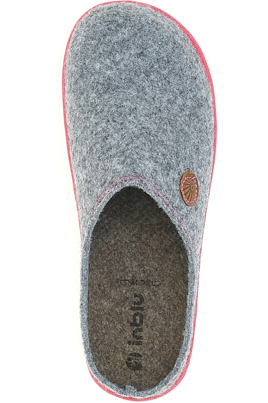Donna INBLU Pantofole grigie con bordo rosso CS