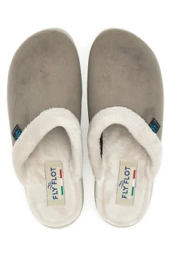 Donna FLY FLOT Pantofole marroni con bordo in pelo e suola comfort 90510X20PM