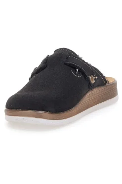 Donna INBLU Pantofole nere con pelo interno e suola bianca 20 ct