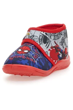 SPIDERMAN Pantofole rosse e blu con stampa e chiusura a strappo R1310311T01