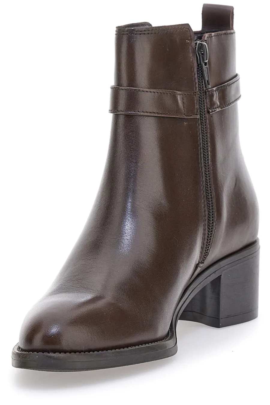 PITTARELLO CLASS 852160 Stiefeletten aus braunem Leder mit niedrigem Absatz MOKKA Discount