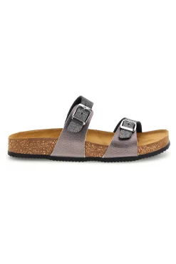 PITTARELLO TIERRA 335A006SR Silber Doppelriemen Hausschuhe PIOMBO Outlet