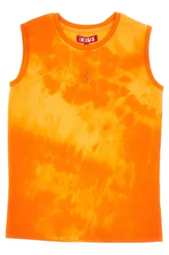 PITT KIDS Orangefarbenes Tanktop mit Tie-Dye-Effekt PT-BT-05037
