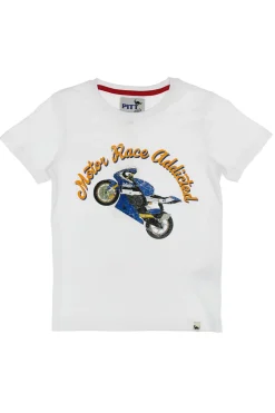 PITT KIDS T-Shirt und Shorts Set 03073 Weiß und Blau