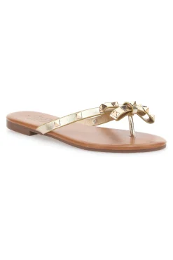MON DIEU Flip Flops mit Schleife und Nieten PREA842 Best