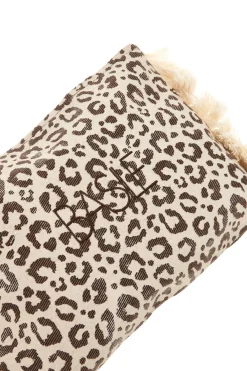 Donna BASILE Pochette beige animalier con frange CLASS BA22225