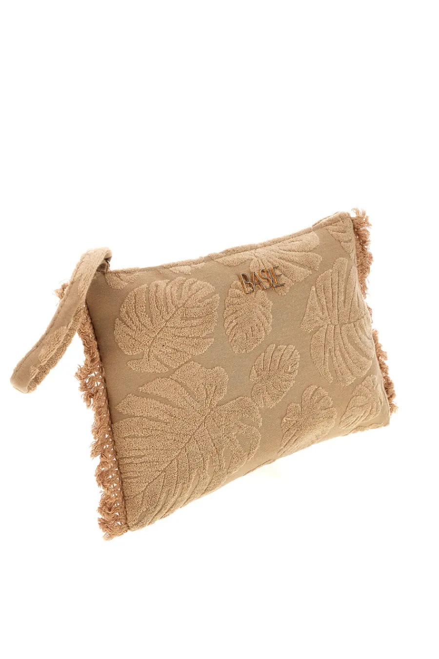 Donna BASILE Pochette beige fantasia floreale con frange CLASSBA22209