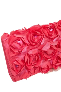 Donna COVERI Pochette Fuxia con Fiori Applicati e Catena Dorata Removibile COLLECTION 0149-A
