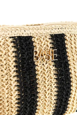 Donna BASILE Pochette mare beige e nera a righe BA27411