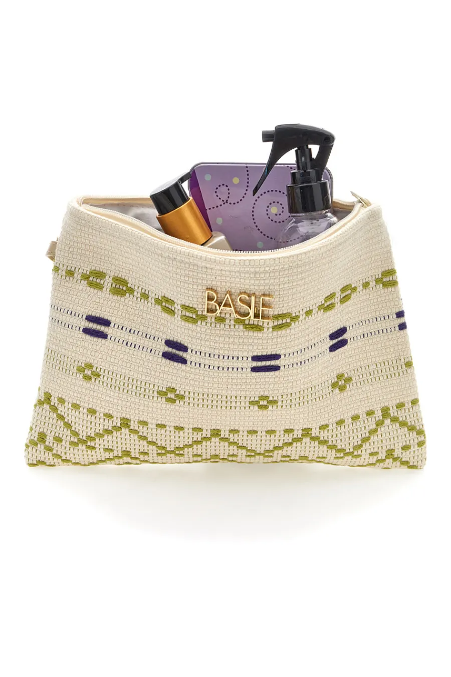 Donna BASILE Pochette mare in tessuto intrecciato con zip 24603