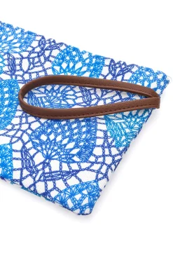 Donna BASILE Pochette mare in fantasia in tessuto ricamato 22153