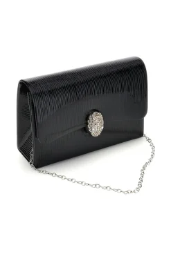Donna NBG Pochette nera con fibbia gioiello SERA/3512