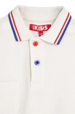 PITT KIDS Polo bianca con colletto a contrasto Pt-b-pl-9053