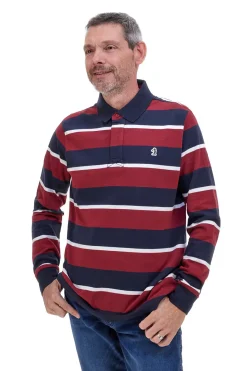 Uomo US GOLF CLUB Poo bordeaux a righe in cotone US Gof PR02