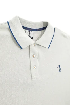 Uomo US GOLF CLUB Poo Grigia con profii a contrasto e ogo ricaato Us gof PO2002