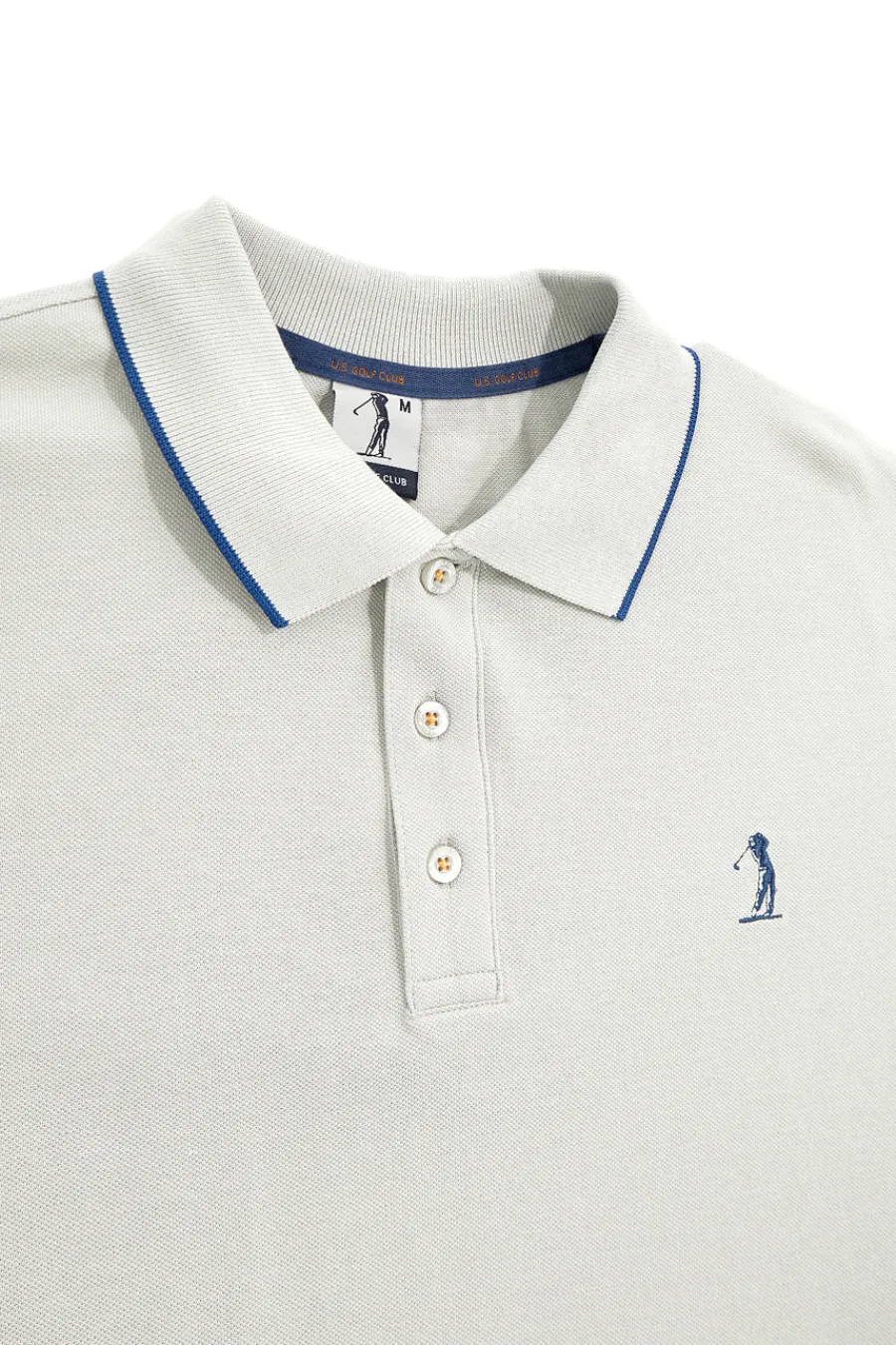 Uomo US GOLF CLUB Poo Grigia con profii a contrasto e ogo ricaato Us gof PO2002