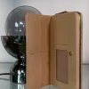 LANCETTI Portafoglio beige traforato con zip e portadocumenti LANCER67
