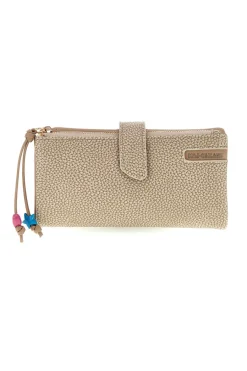 NAJ OLEARI Portafoglio crema con texture stampata e chiusura con patta Naj-oleari 2529/BOBA14