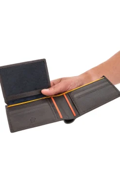 LANCETTI PORTAFOGLIO MARRONE SCURO CON DETTAGLI COLORATI CHASE