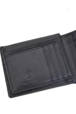LANCETTI Portafoglio nero in vera pelle con protezione RFID LL25W-768-04
