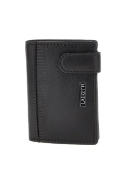 LANCETTI Portafoglio Verticale Nero in Pelle con Protezione RFID LL26S-766-82