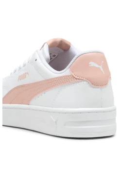 PUMA – Court Lally JR – Weiße und rosa Schnürsneaker